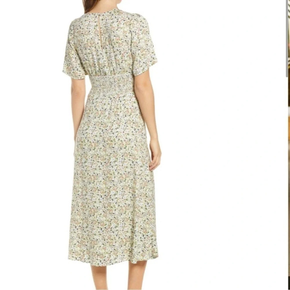 AFRM Lala Midi Dress with slits floral print smacked waist size M - Picture 2 of 12